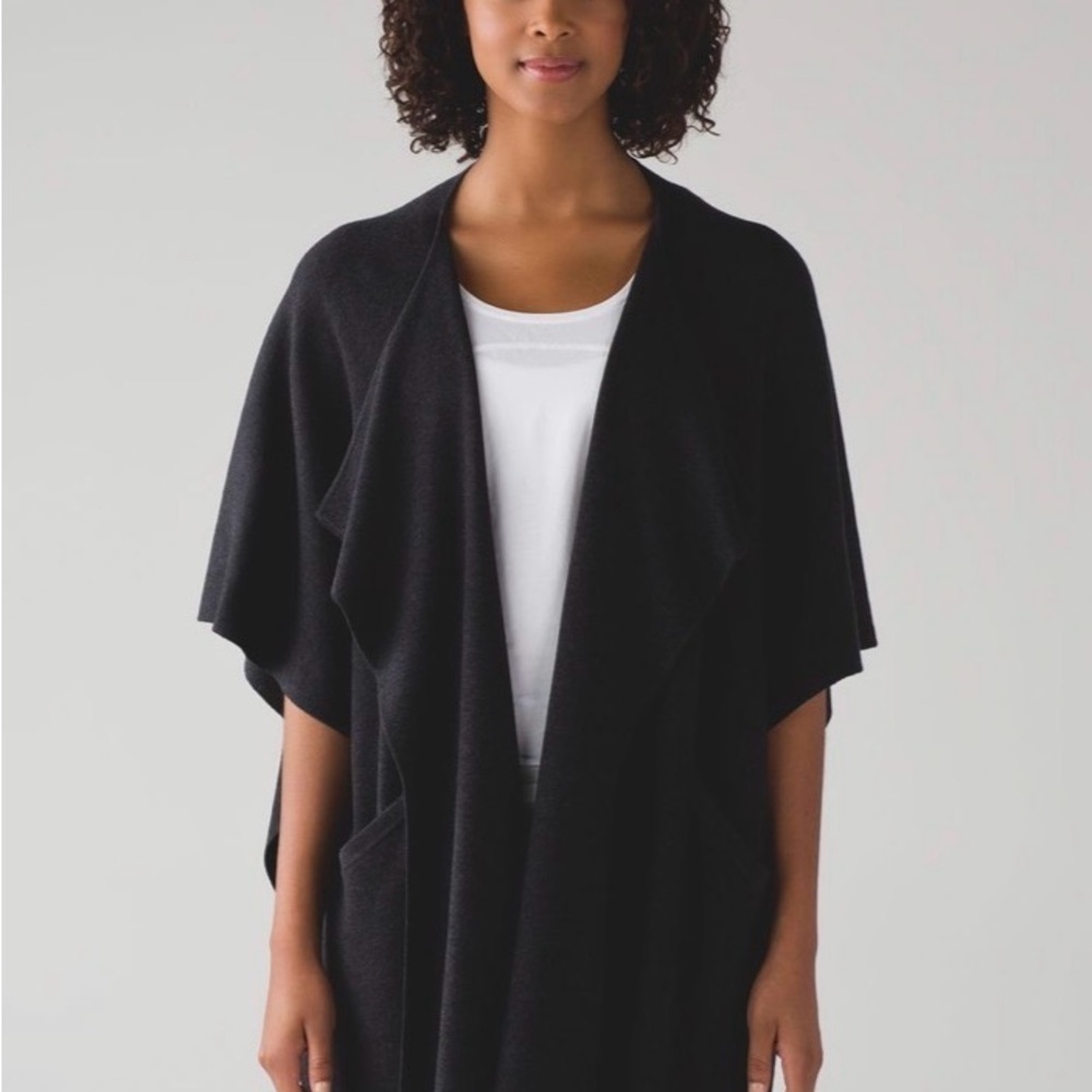NWT Lululemon After Asana Wrap Heathered Black O/S